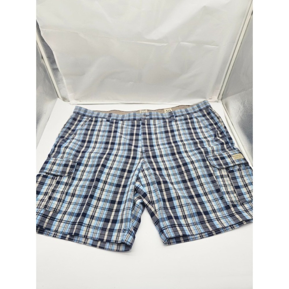 RedHead Mens Blue Plaid Cargo Shorts Outdoor Utility Cotton Blend Size 52